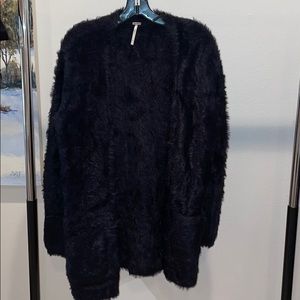 Fuzzy black cardigan